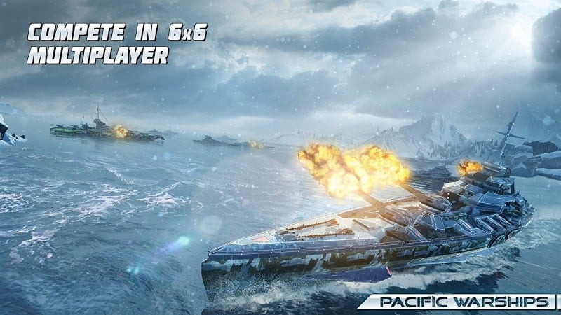 Pacific Warships Naval PvP Warship Upgrade Screenshot