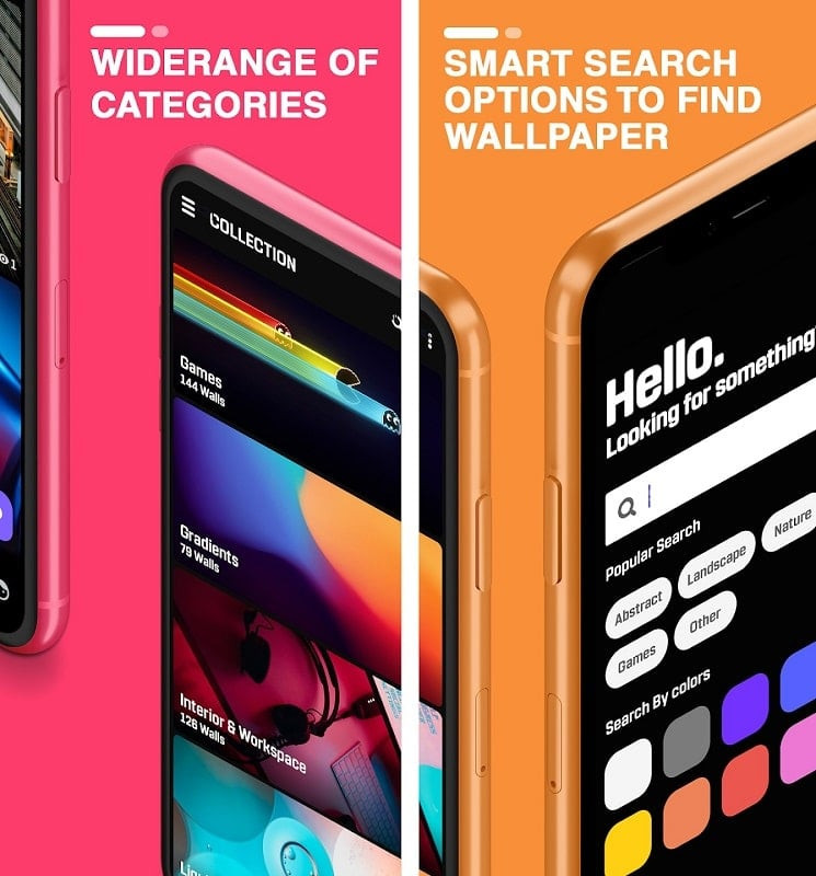 Variety of wallpapers available in PAPERS Wallpapers MOD APK