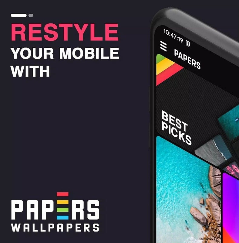 Customization options within PAPERS Wallpapers MOD APK