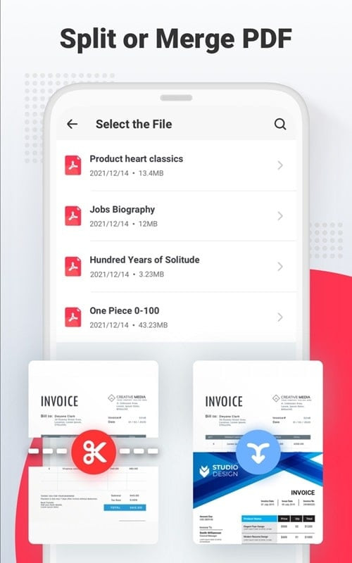 PDF Editor & Converter MOD APK merging/splitting files