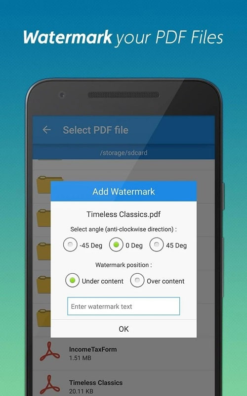 PDF Editor & Converter Pro Watermark Feature