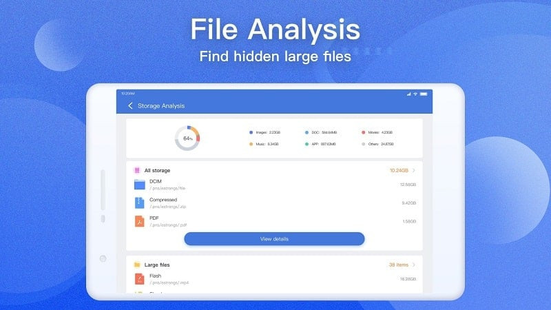 Detailed file analysis with EX File Manager MOD