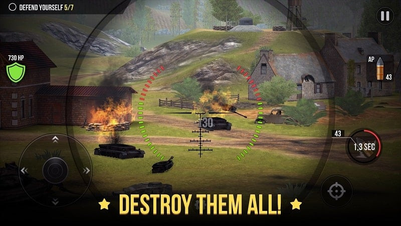 Artillery supporting allies in World of Artillery: Cannon MOD