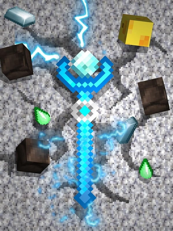 PickCrafter MOD APK screenshot showcasing pickaxe upgrades