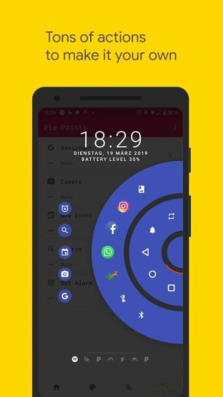 Pie Controls Gestures APK features