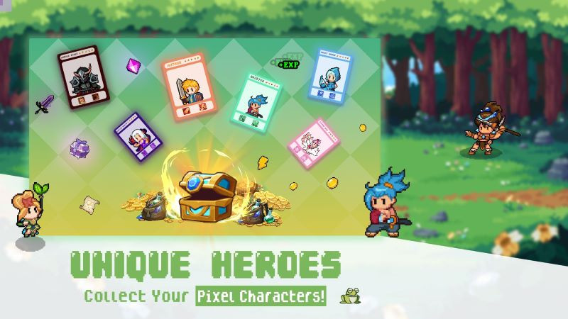 Pixel Squad hero upgrade screen