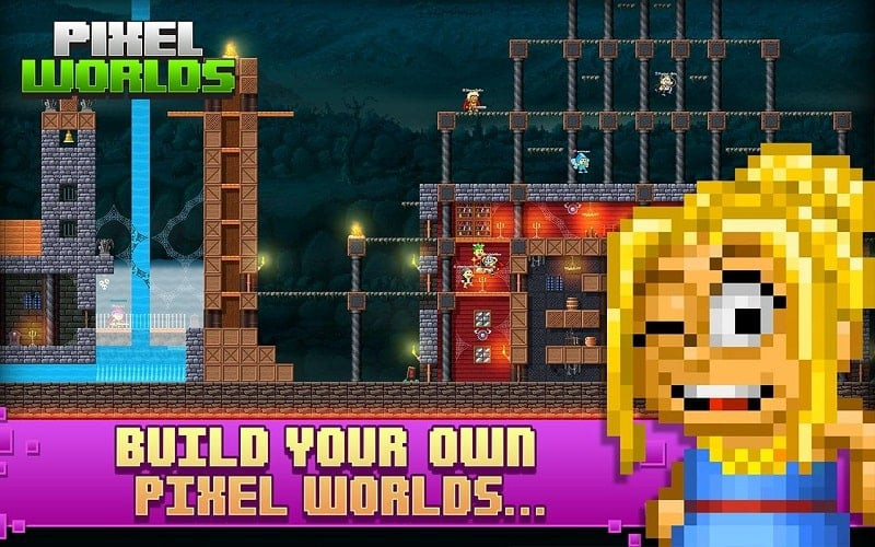 Starting gameplay in Pixel Worlds MMO Sandbox MOD APK