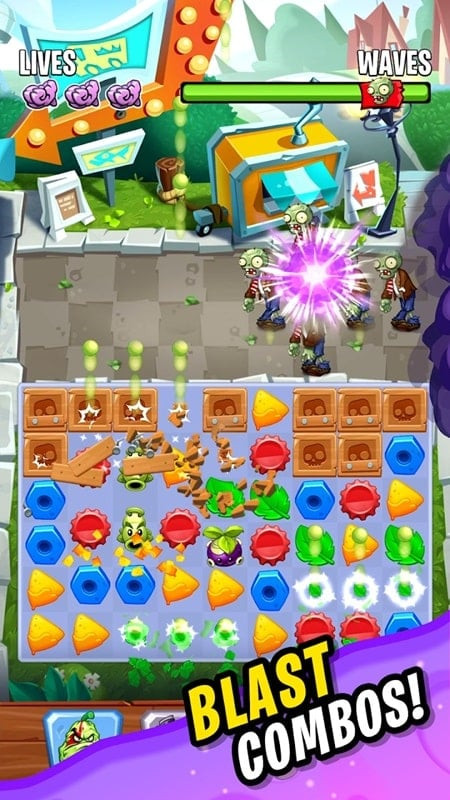 Plants vs. Zombies: Match MOD APK Plant Allies Screenshot