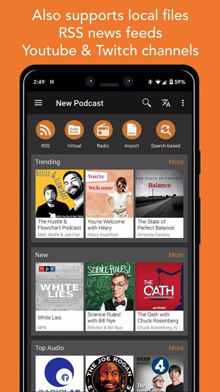 Podcast Addict app interface screenshot