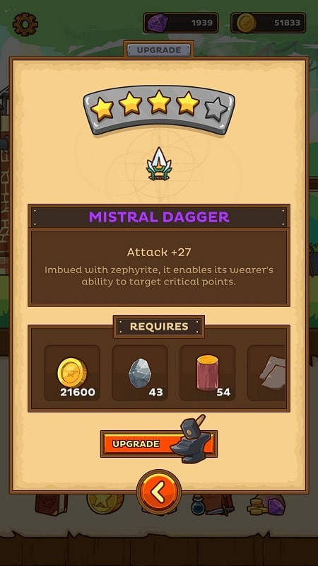 Postknight item screen