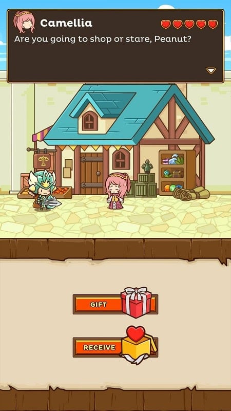 Postknight character interaction screenshot