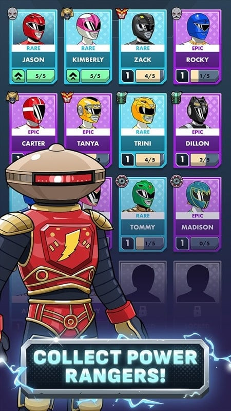 Power Rangers Mighty Force MOD APK character selection screenshot