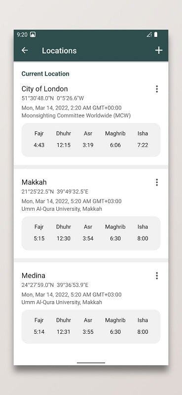 Prayer Times and Qibla MOD APK Location Settings