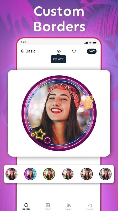 Profile Picture Border Frame MOD APK color effects