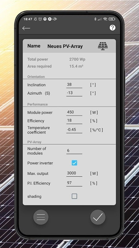 PV Calculator Premium App Screenshot