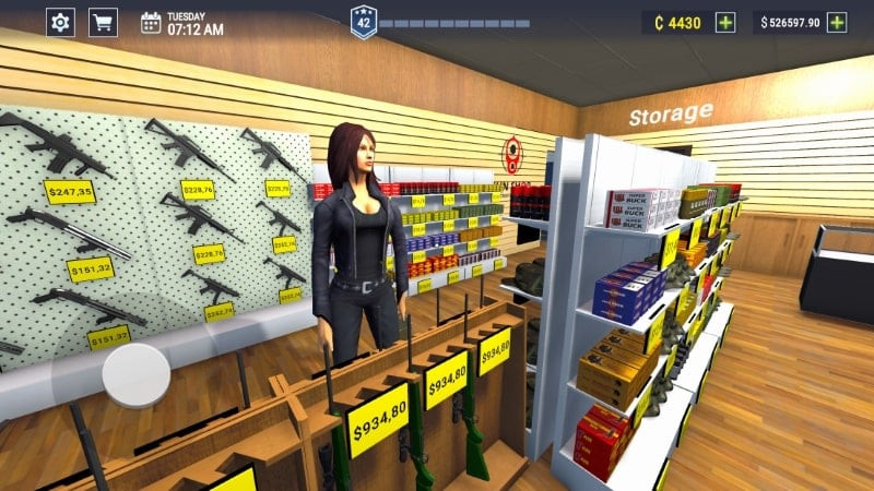 Quản lý cửa hàng súng trong Gun Shop Simulator 3D Shooting