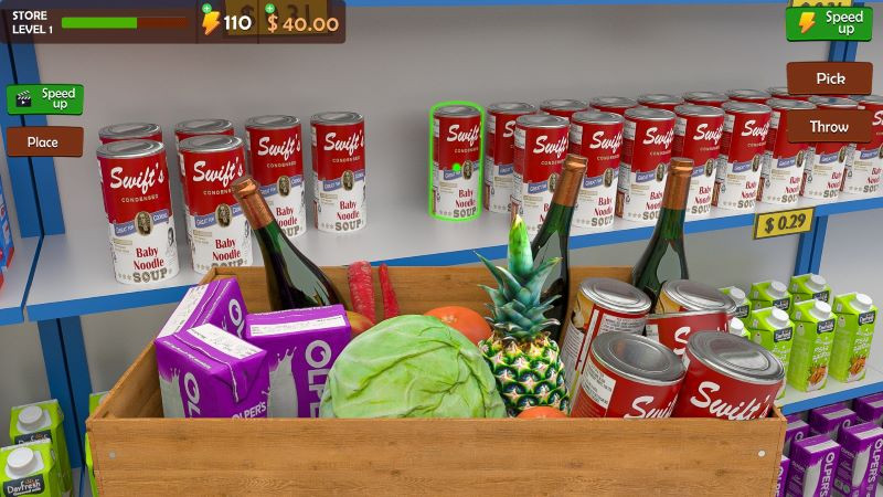 Managing inventory in Supermarket Store Simulator