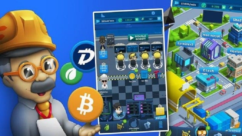 Quản lý nhà máy khai thác Bitcoin trong Crypto Idle Miner