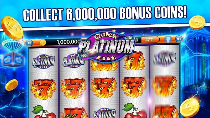 Quick Hit Casino Slot Games MOD APK - Hình ảnh hiển thị giao diện game với phiên bản mod