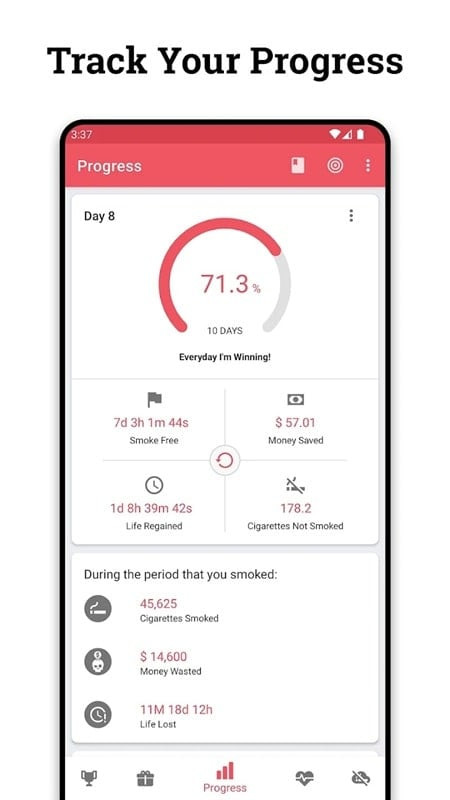 Quit Tracker progress tracking