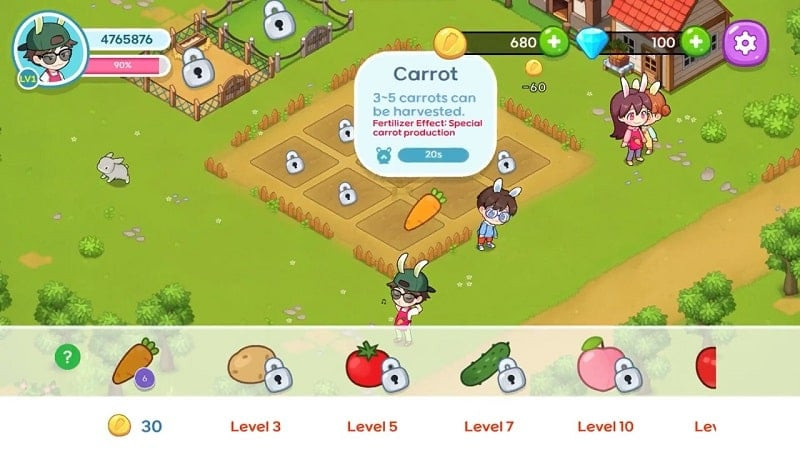 Rabbit Family's Carrot Farm MOD APK Screenshot