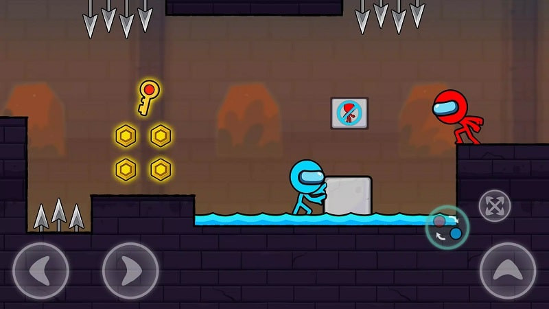 Red and Blue Stickman 2 gameplay 2