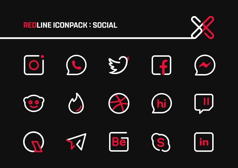 RedLine Icon Pack Mod features