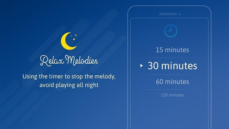 Relax Melodies app screenshot showing sound selection