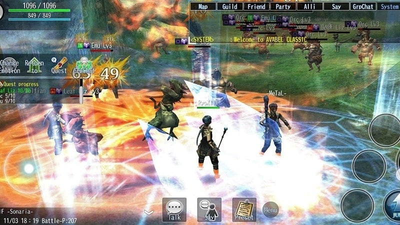 Avabel Classic MMORPG guild interface