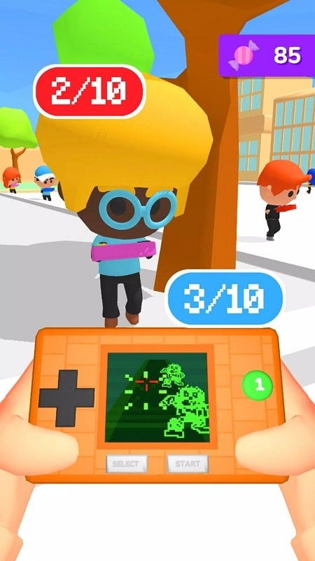 Retro Battle gameplay screenshot showing a mini-game