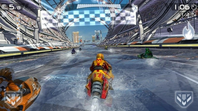 Riptide GP2 hydro jet selection screen