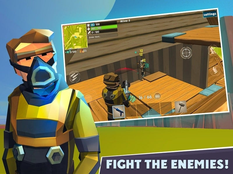 Finding Weapons in Rocket Royale MOD APK