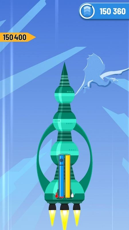 Rocket Sky! MOD APK screenshot showing unlimited money