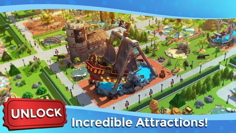 RollerCoaster Tycoon Touch MOD APK Android gameplay