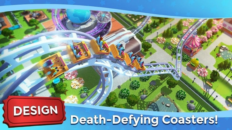 RollerCoaster Tycoon Touch MOD APK interface