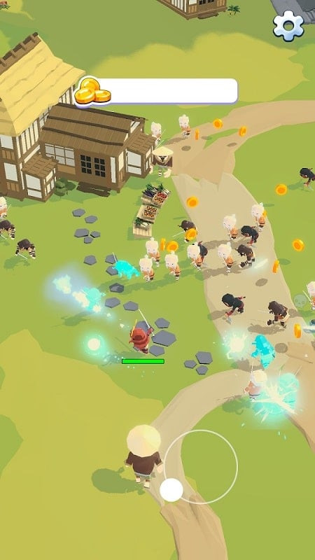 Samurai Survivor gameplay screenshot with multiple enemies