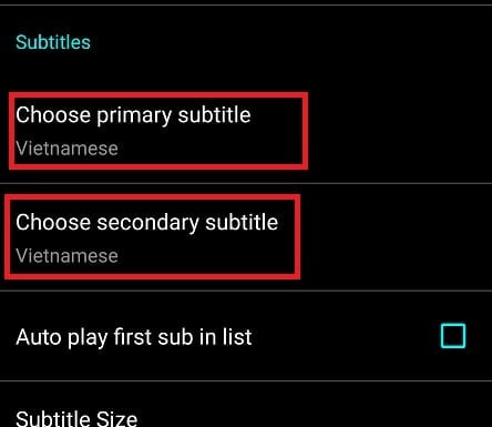 Selecting Subtitle Language