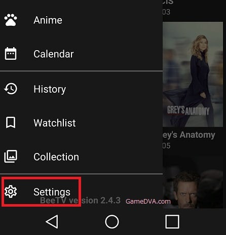 Netflix Settings Menu