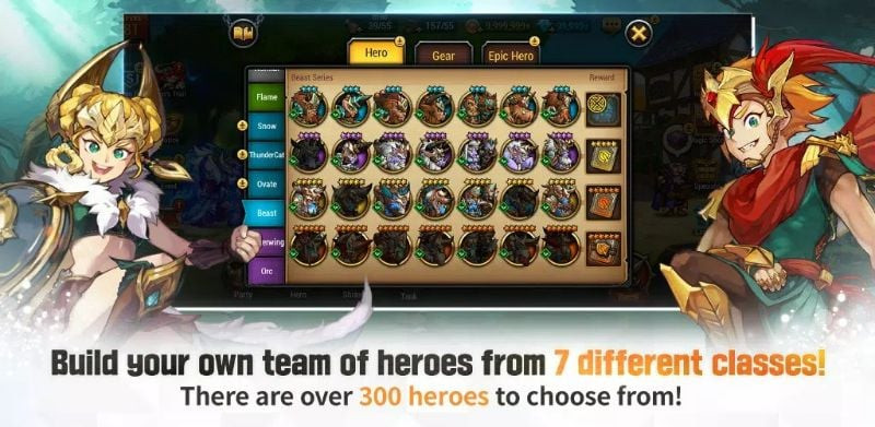 Seven Hearts MOD APK hero classes