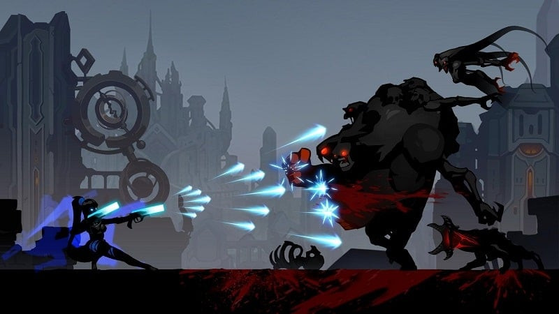 Shadow Knight MOD APK screenshot showing gameplay