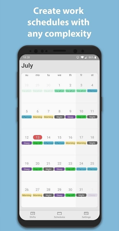 Simple Shift app screenshot