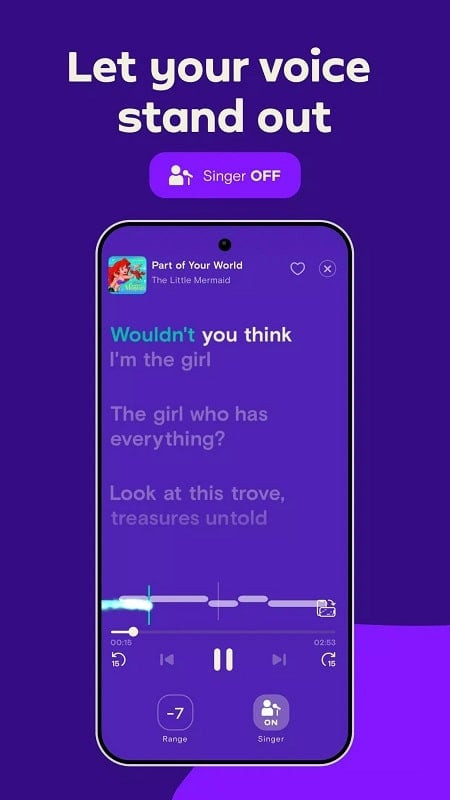 Simply Sing APK screenshot showing song selection