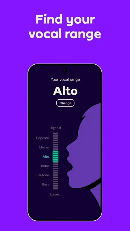 Simply Sing MOD APK screenshot showing voice analysis