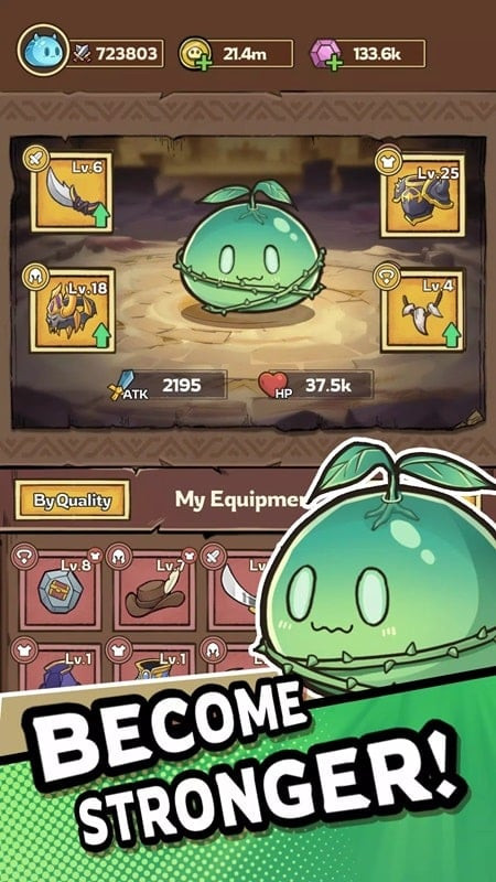 Slime Castle MOD APK screenshot displaying auto-battle feature