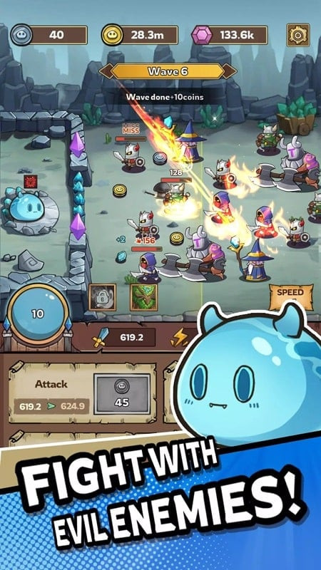 Slime Castle MOD APK screenshot showing gameplay