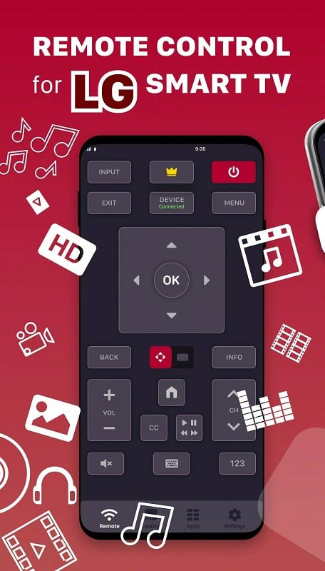 Smart ThinQ TV Remote MOD APK Interface