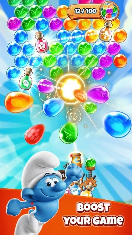 Smurfs Bubble Shooter gameplay screenshot