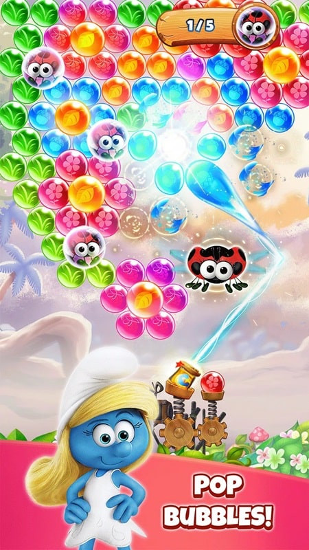 Smurfs Bubble Shooter MOD APK screenshot