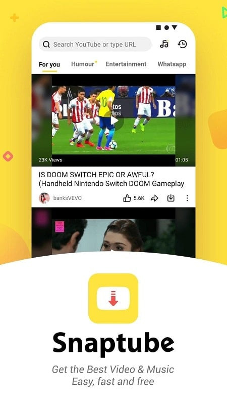 SnapTube MOD APK Interface