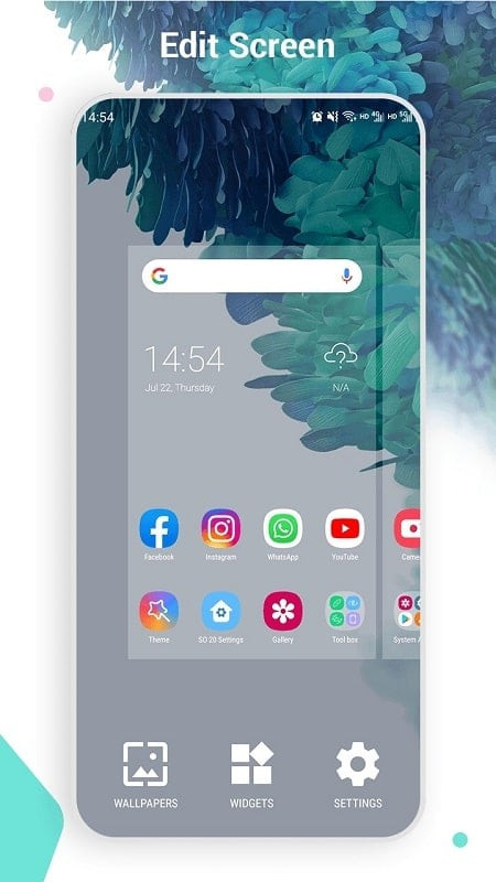 SO S20 Launcher on an Android phone